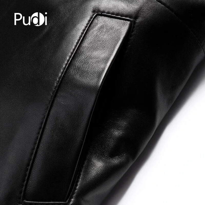 Новинка 2018 мужские модные куртки PUDI MT823 из овечьей кожи Повседневная Верхняя