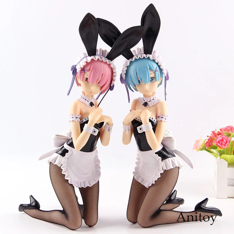 

Re:life in a Different World from Zero Re: Zero Rem Ram Bunny Girl Doll PVC Anime Action Figures Collection Model Toys