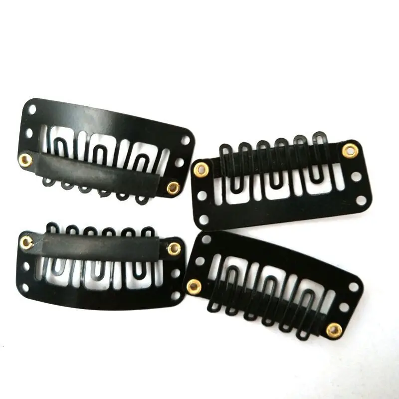 

10pcs/lot Diagnostic-tool U Shape Hair Clips Snap Clip For Hair Extension Wig Weft Hair Clip 32mm Black Hair Clips For Women