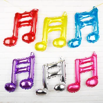 

Colorful Music Notes Foil Balloons Wedding Decorations Dance Party Rock Band Concert Show Supplies Inflatable Globos 50pcs/lot
