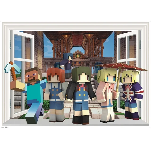 free shipping hight quality 3d minecraft wall stickers for kids room