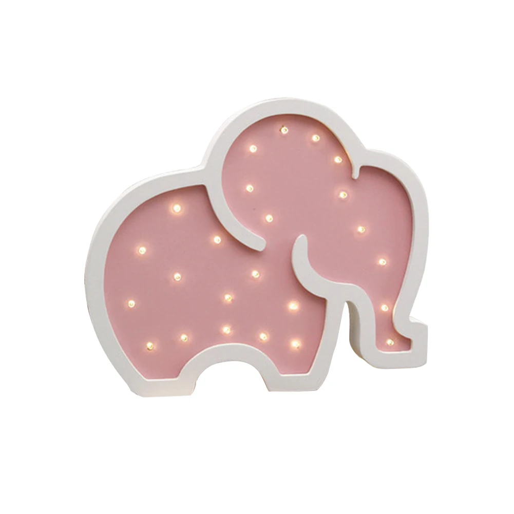 

Plug Wooden Safety Wall Lamp Decor Eco-friendly Led Daily Night Light Elephant Shape Energy Saving Intelligent Bedroom Carton
