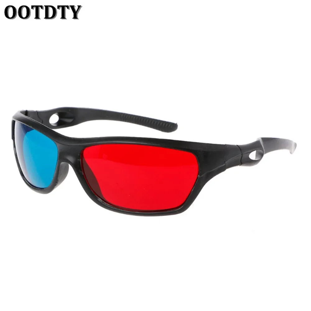 OOTDTY Universal White Frame Red Blue Anaglyph 3D Glasses For Movie Game DVD Video TV