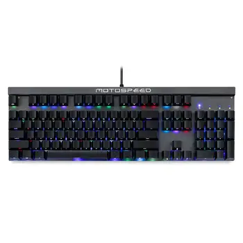 

Motospeed CK103 USB Wired Mechanical Keyboard Side Words 104 Keys RGB Backlight Keypads Teclado Gamer for Computer PC Laptop
