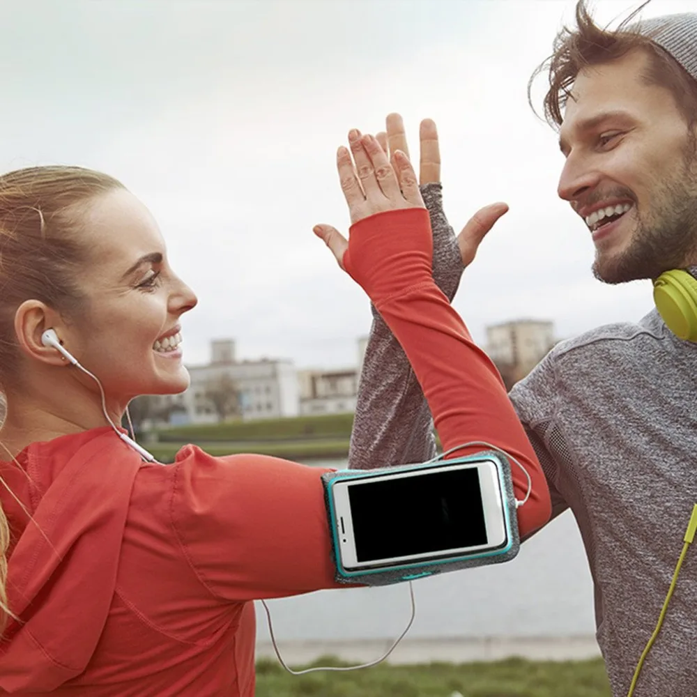 Universal Smartphone Armband Sports Running Bag Case for iPhone Samsung Waterproof Mobile Phone Earphone Keys Arm Bags Pouch