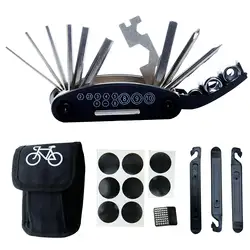 Наборы инструментов для ремонта велосипеда-16 в 1 Многофункциональный набор инструментов для ремонта велосипеда механика с сумкой с
