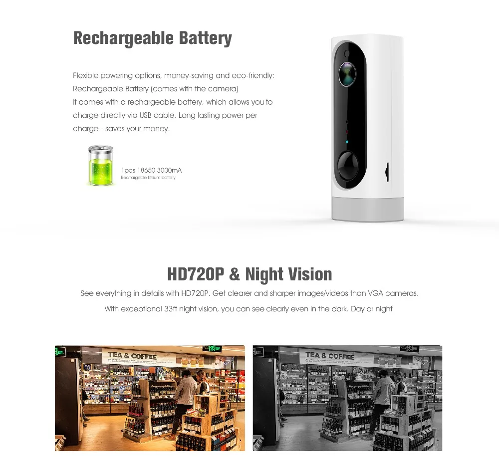 HD1080P IP 3000mA Battery Night Vision Remote Monitoring Waterproof PIR Motion Sensor Mini Wifi Camera Security Camera HD1080P IP 3000mA Battery Night Vision Remote Monitoring Waterproof PIR Motion Sensor Mini Wifi Camera Security Camera