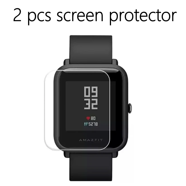20 мм силиконовый ремешок для Xiaomi Huami Amazfit Bip BIT PACE Lite Youth Smart Watch Band для Huami Amazfit Youth Bracelet ремешок - Цвет: 2 screen protector