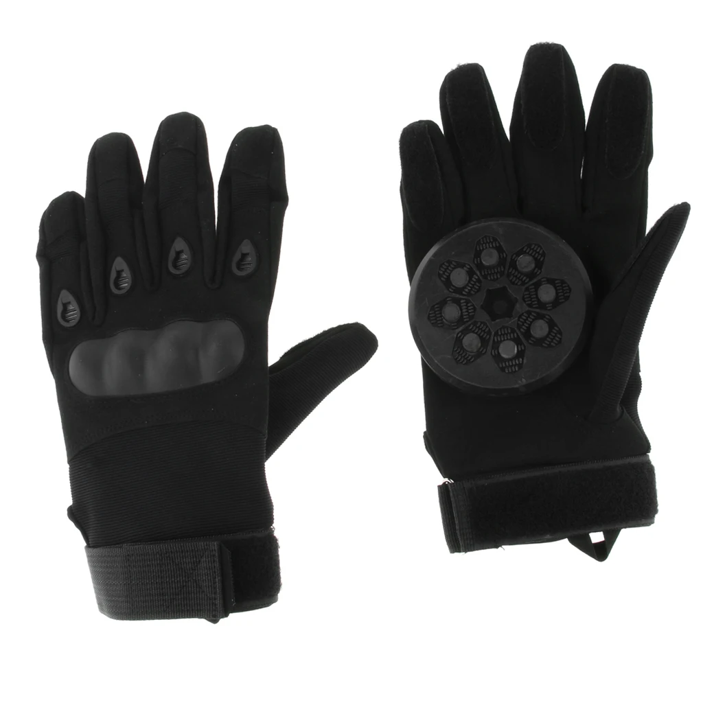 Skateboard Longboard Slide Gloves Full Finger with Pucks Standard Size for Downhill & Freeride Full Finger Skateboard Gloves