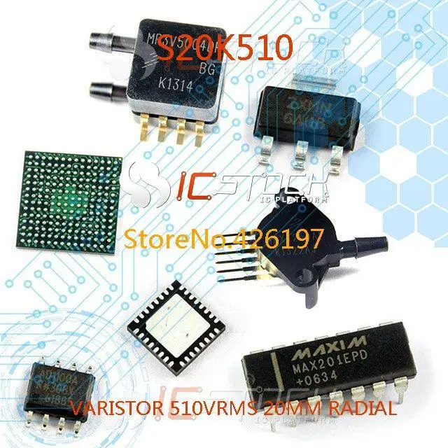 Free Shipping S20K510 VARISTOR 510VRMS 20MM RADIAL 20K510 10PCS