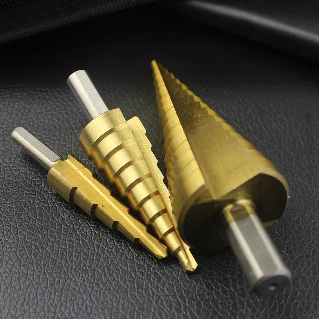 4 12/20/32mm HSS Steel Cone Drill Bit Set HSS Steel Step Sharpening