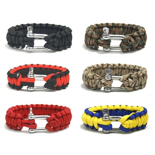 EDC Outdoor Tactical Paracord Bracelet Multifunction Steel Buckle