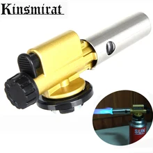 Camping Flame Gas Torch Welding Gas Burners Stove Gun Electronic Ignition Copper Butane Maker Lighter BBQ Picnic