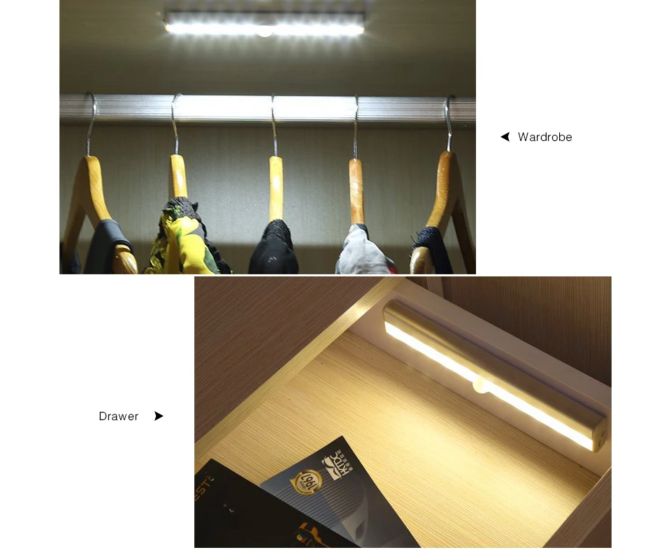 Sensor de Movimento Conduziu a Luz do Armário Armário com Adesivos Sensor de Pir Conduziu a Lâmpada para Armário Armário de Cozinha Luzes Roupeiro Pir com Adesivos Adesivo 2 a Luz Do Armário Com Adesivos Adesivo