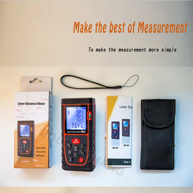Laser Distance Meter 40M 60M 80M 100M Laser Rangefinder Laser Tape Range Finder Trena Ruler Diastimeter Building Hand Tool D1013 (3)_