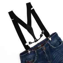 1 шт., модные мужские Регулируемые ремни унисекс, однотонные женские подтяжки на застежке, черная Подвеска для взрослых, ремень BD605
