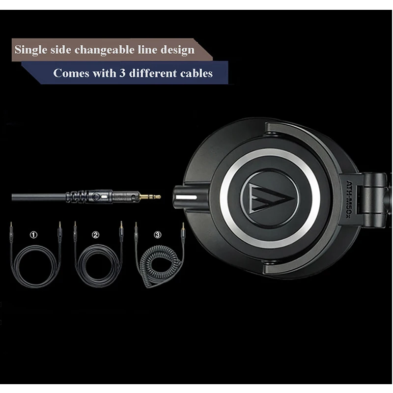 US $164.81 AudioTechnica AthM50x Professional Monitor Headphones ClosedBack Dynamic OverEar Hifi Headsets Foldable Earphones G