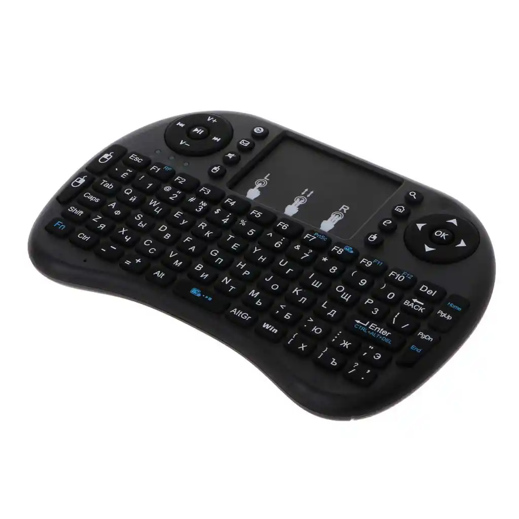 Color: RU Version Black AAA Calvas i8 keyboard 2.4GHz Wireless Keyboard with Touchpad Fly Air Mouse Remote Control For Android TV BOX PS3 PC