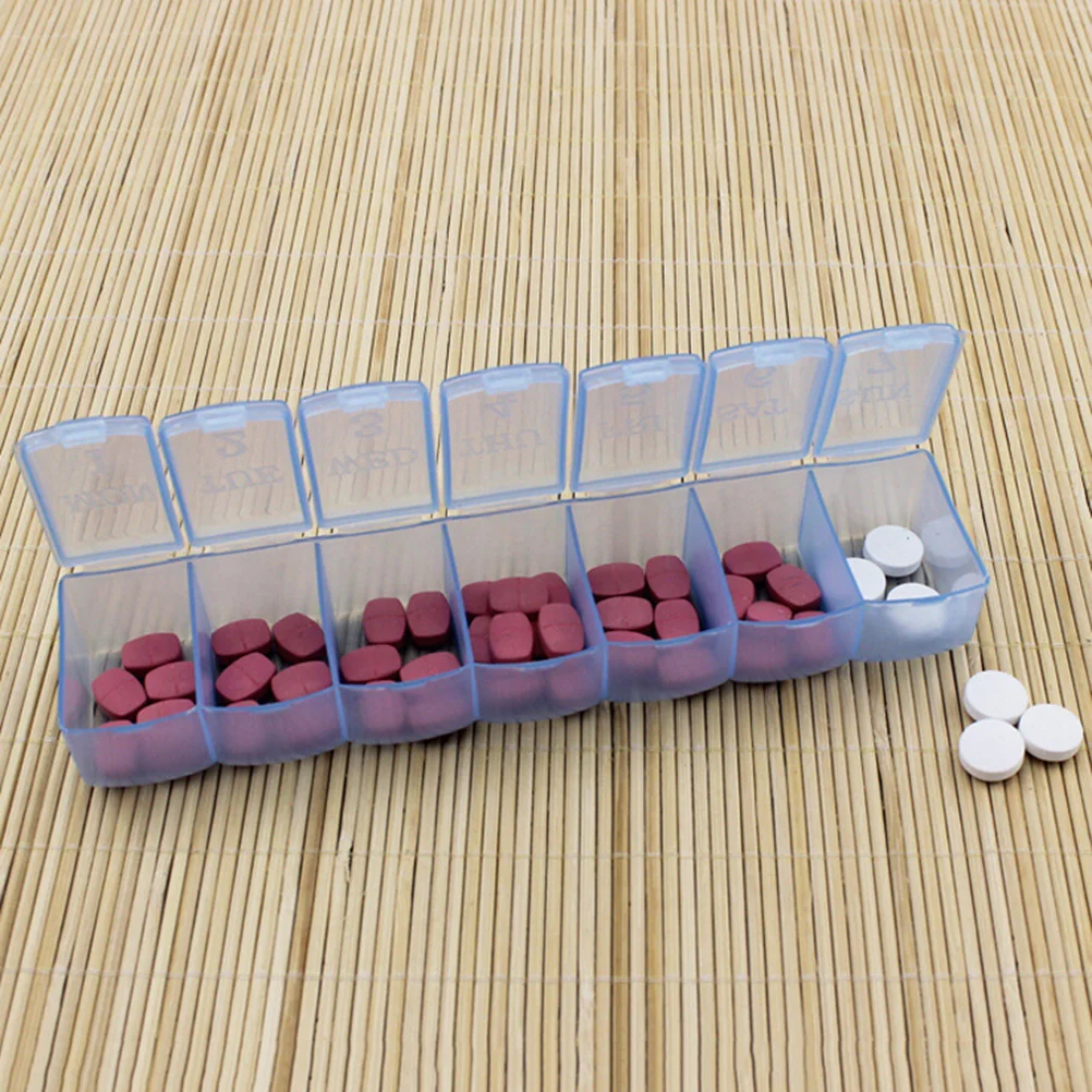 7 Дней Pill Case Медицина ящик для хранения Pill Box Диспенсер еженедельно 3 цвета с зажимом медицинские крышки Организатор