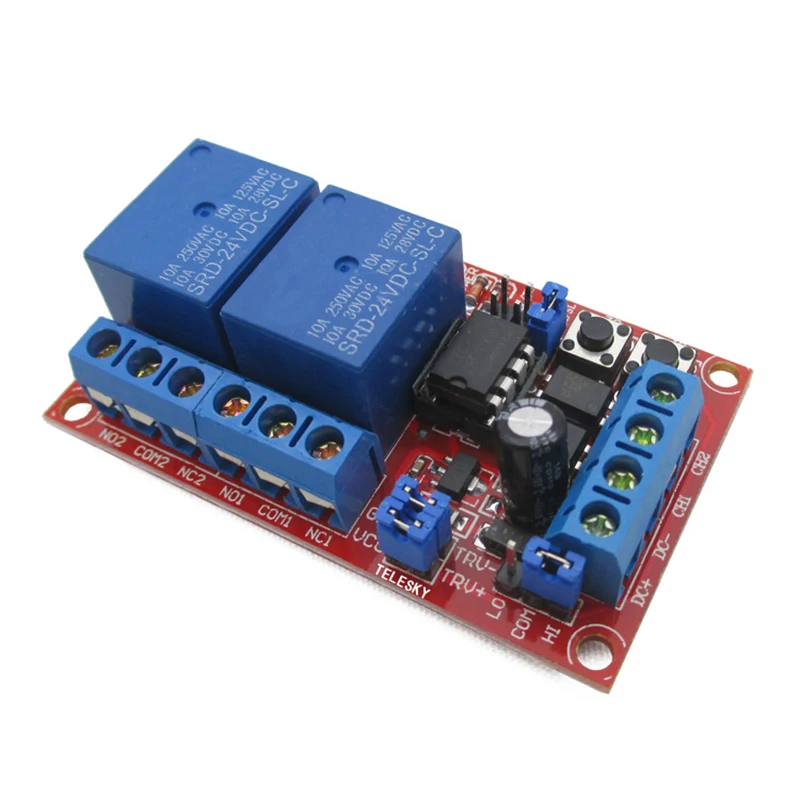 

2-way self-locking interlock trigger three select one support high and low level trigger relay module 24V DC24V