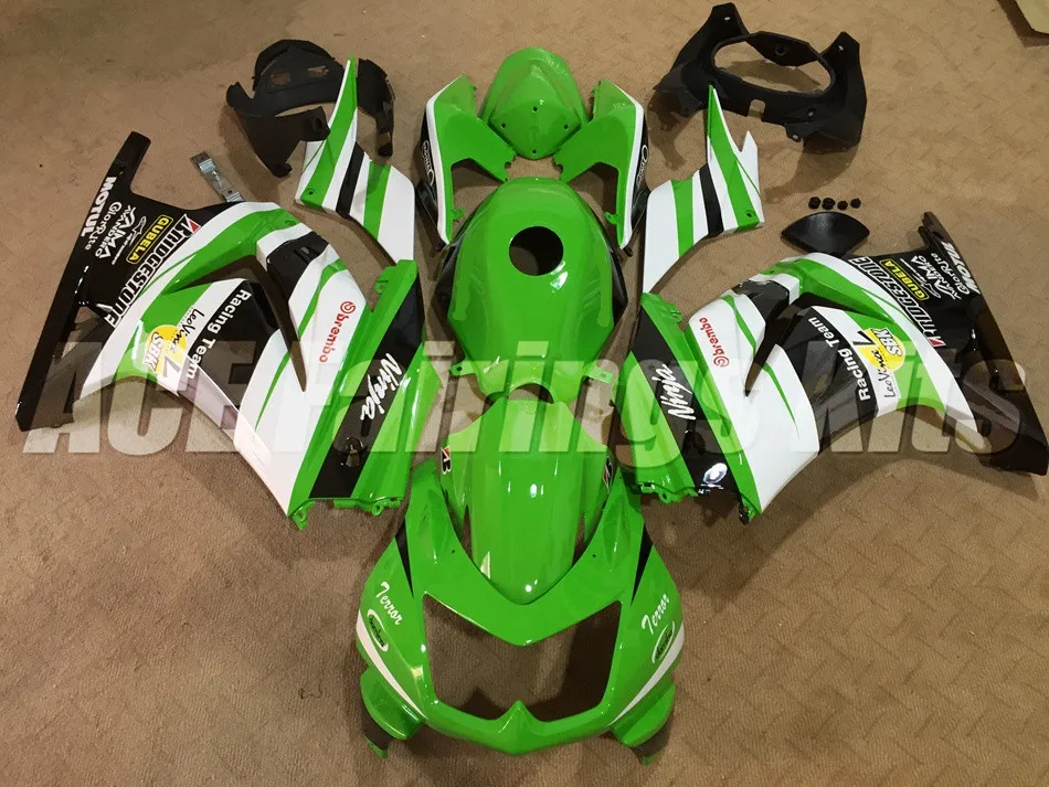 

New Injection ABS Fairing kit for Kawasaki ninja250 2008-2014 EX250 250 2008 09 10 11 12 13 14 fairings +Tank cover green black