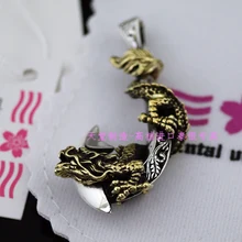 Восточные вибрации чистого серебра кулон в виде рыболовного крючка