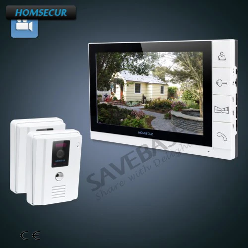 

HOMSECUR 2V1 Kit with 9" Wired Hands-free Video Door Entry Security Intercom+White Camera