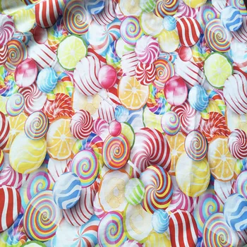 

145cm Wide Beautiful Dress Fabric 100% Cotton Fabric Colourful Candy Printed Cotton Dress Fabric DIY Sewing Girl Clothing Skirt