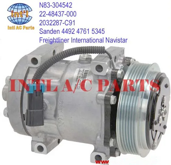

Sanden 4492 FOR Freightliner International Navistar Auto ac compressor 4761 5345 N83304424 N83304542 ZGG705017 2248437000