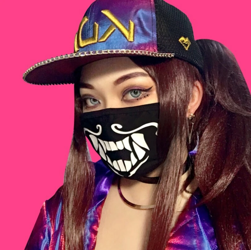Mask Cosplay LOL KDA Group Luminous Kaisa Ahri Akali Evelynn Girls Prop guaze Breathing Respirator | Аксессуары для одежды