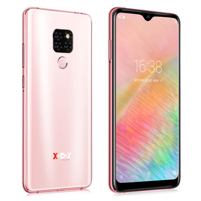 XGODY Dual 4G Sim мобильный телефон Android 9,0 6,2" 19:9 смартфон 2 Гб 16 Гб MTK6737 четырехъядерный 13,0 МП отпечаток пальца mate 20 мобильный телефон - Цвет: Pink