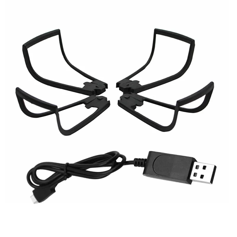 H Пропеллеры защитные кольца набор usb кабель для зарядки аксессуары для SG106 Радиоуправляемый Дрон 4 шт. защитные комплектующие винта - Цвет: H