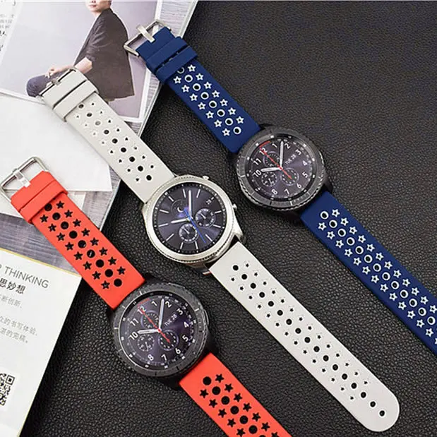 Мягкий силиконовый ремешок для часов Samsung Gear S3 спортивный Huami 22 мм высокое