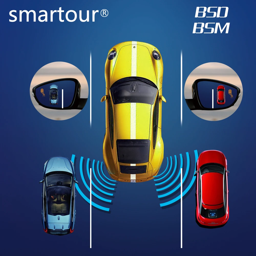 

BSD BSM Car Blind Spot Radar Lane Detection Microwave Sensor Detection System (Universal LED or LED Alarm Mirror)