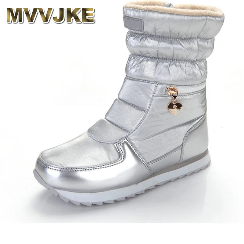 silver snow boots