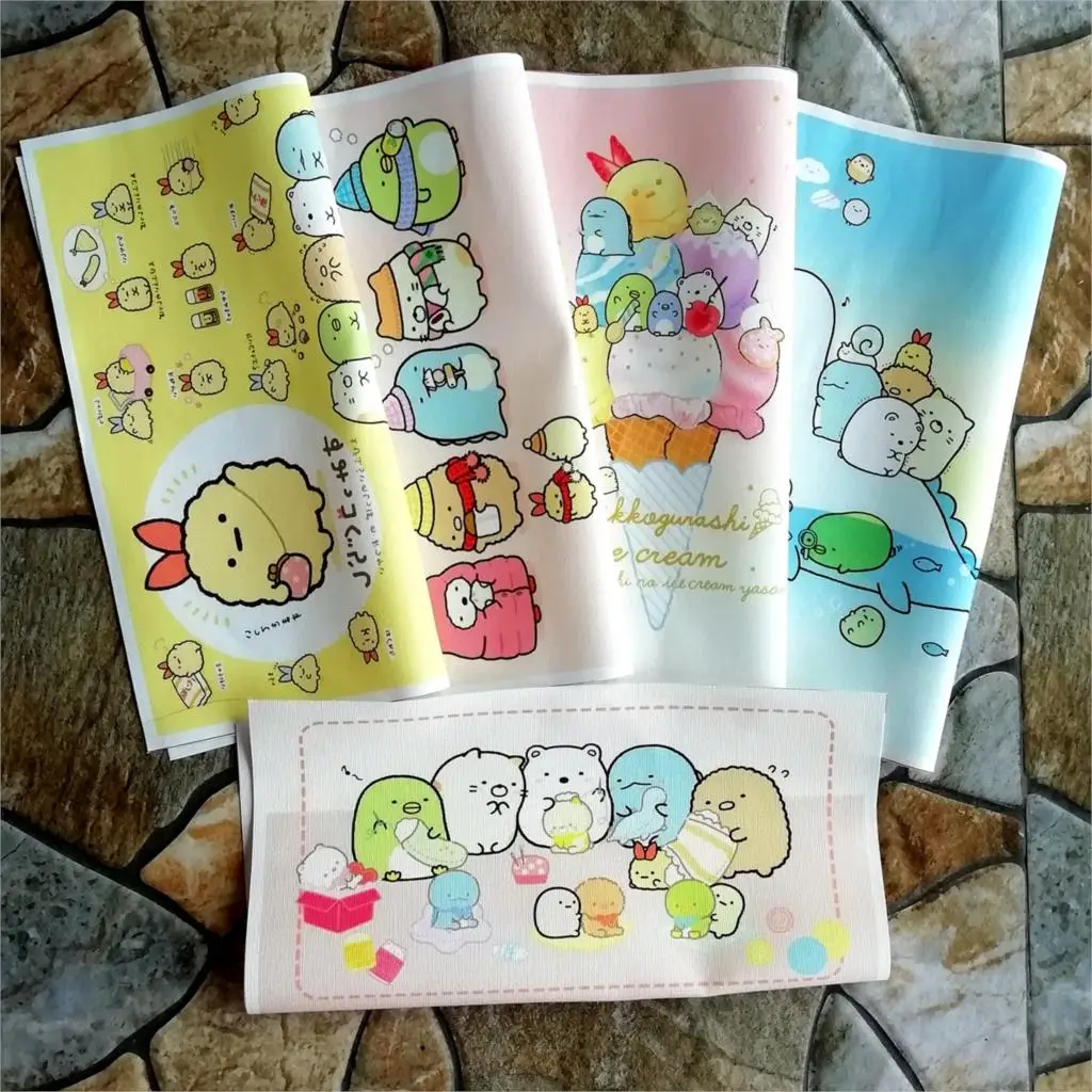 

5pcs/lot Corner creature fabric for sewing diy doll patchwork making wallet decoration on wall cotton canvas patch 24X24cm D20
