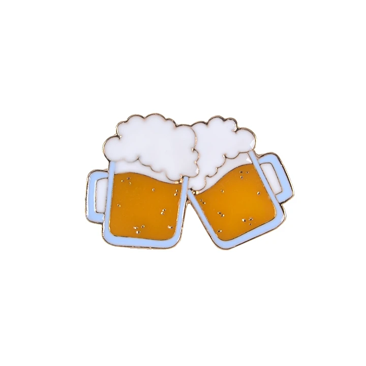 

WEISHUOLI Jewelry Wholesale Cute Beer Glass Fashion Women Brooches Pins Enamel Metal Brooch Pin Coat Badge Accessories