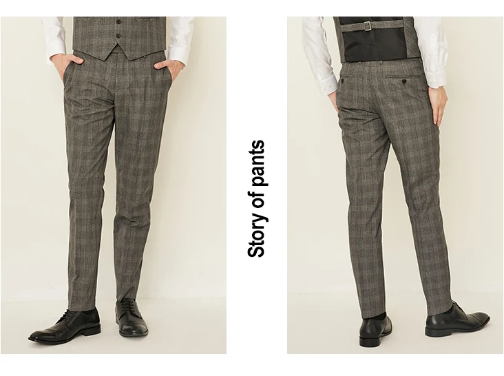 Отборные мужские брюки ретро костюм тело Бизнес Slim Fit Брюки западные Брюки S | 41836A506