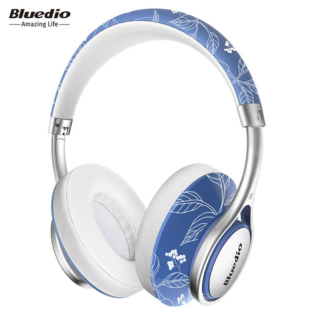 Bluedio A2 Bluetooth наушники/гарнитуры Беспроводной наушники для телефонов Музыка - Цвет: Синий