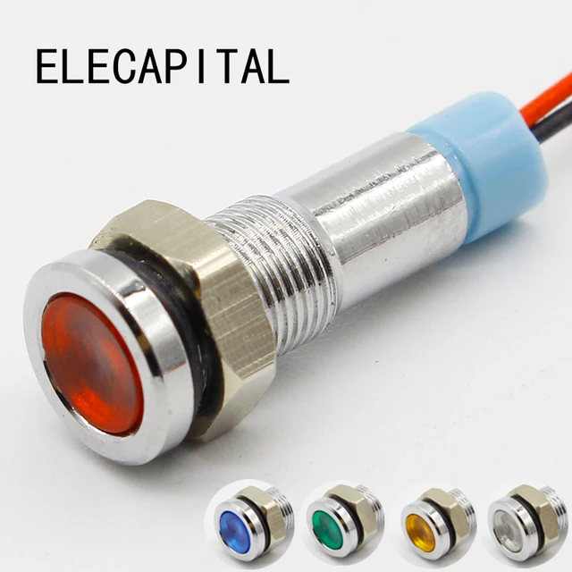 Voyant LED, lampe de signalisation, 6V, 12V, 24V, 220V, 6mm - AliExpress