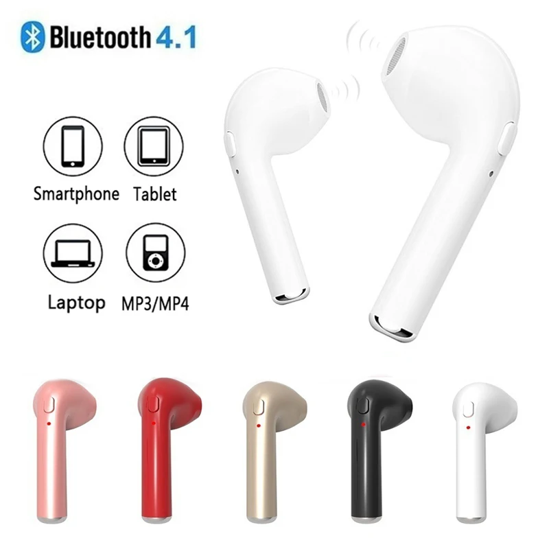 

Wireless Earphone Bluetooth Headset I7 TWS In-Ear Invisible Music Earbud With Mic For Apple iPhone 6 7 8 Samsung Xiaomi Mi