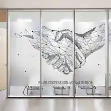 Сотрудничество и взаимовыгодная офисная стеклянная пленка компания бизнес Конференц-зал стеклянные наклейки анти-пип прозрачные непрозрачные наклейки