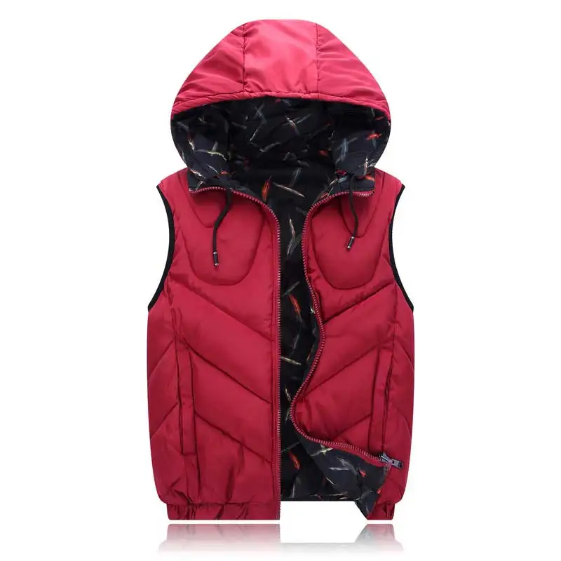 men Hooded down cotton vest Autumn Winter Vest Men Plus size 8XL Both Side Wear Thicken Warm cotton-padded waistcoat male vest men Hooded down cotton vest Autumn Winter Vest Men Plus size 8XL Both Side Wear Thicken Warm cotton-padded waistcoat male vest