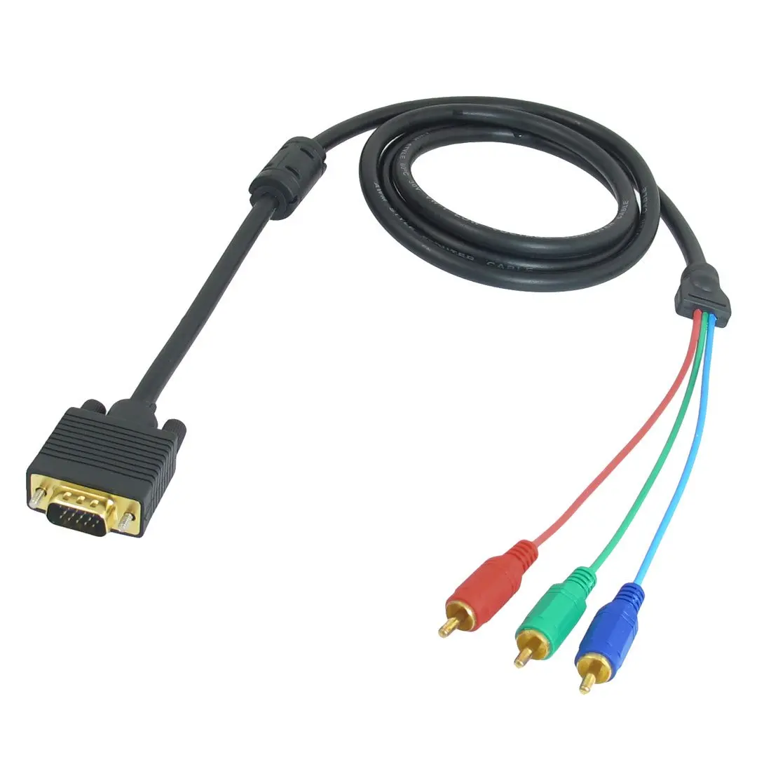 

Good 1.5M 4.9Ft VGA 15 Pin Male to 3 RCA RGB Male Video Cable Adapter