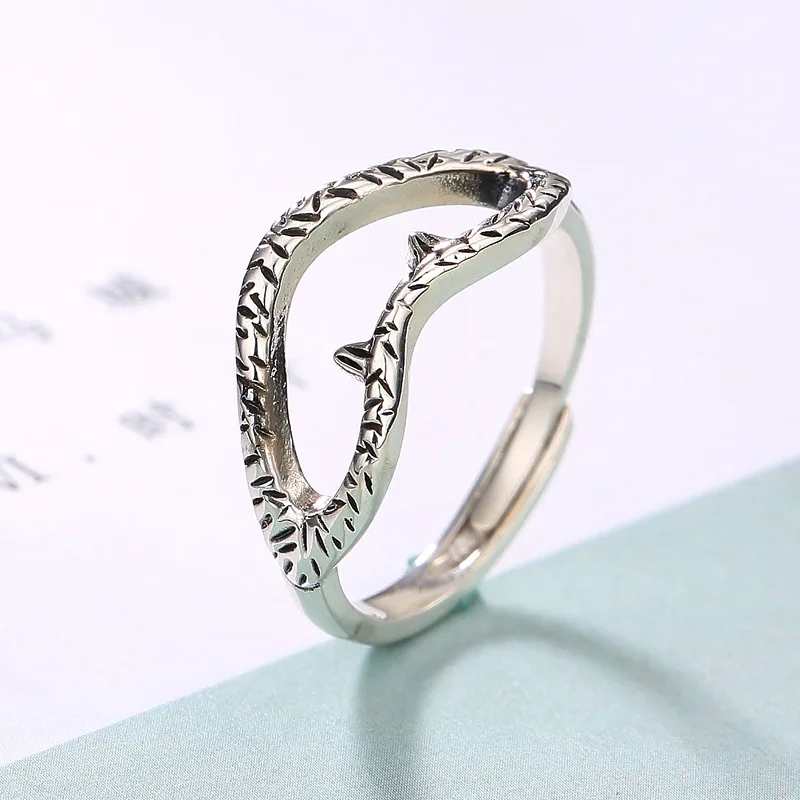 925 Sterling Silver Rings Fashion Diy Big Mouth Rings For Women 925