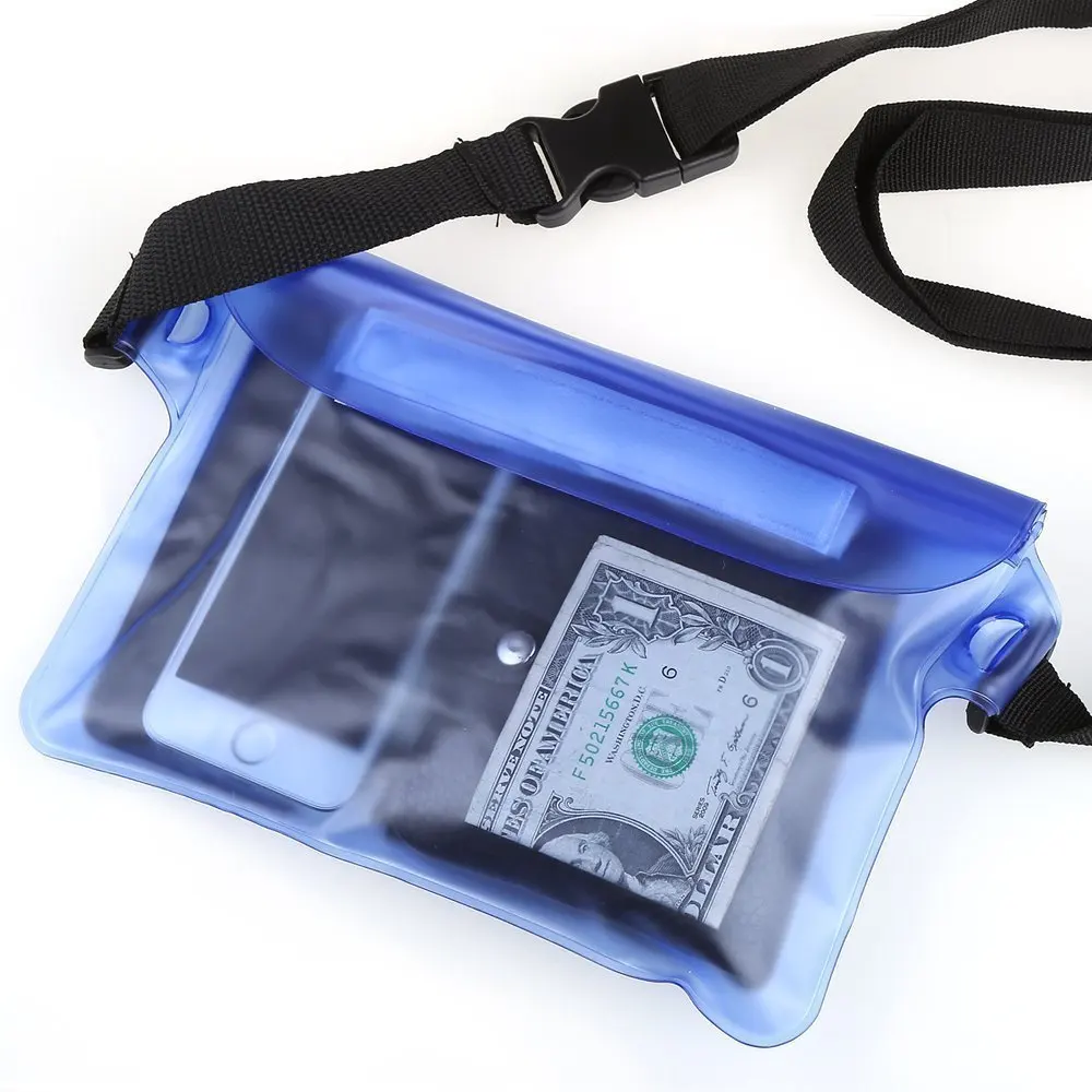 Waterproof Pouch Bag with Adjustable Waist Strap for Swimming