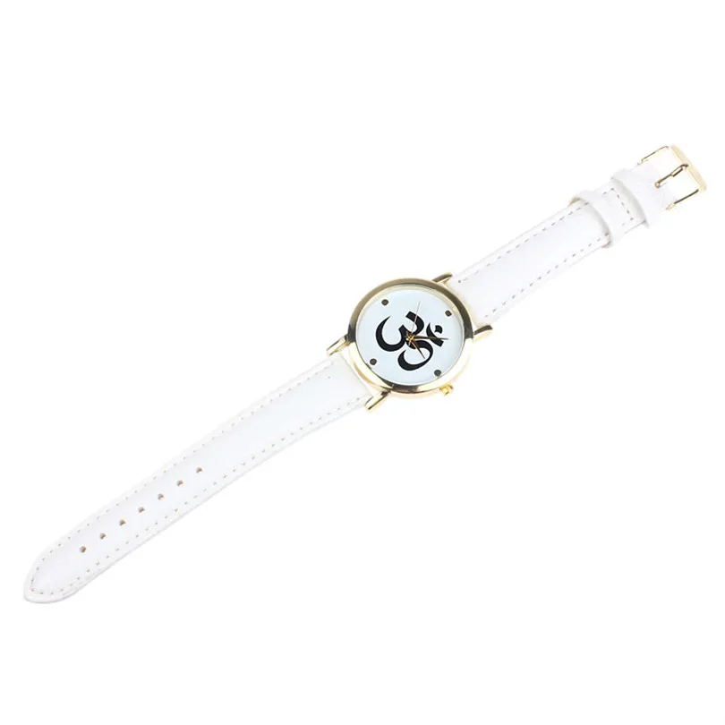 Luxury Women Symbol Pattern Leather Analog Quartz Dial Watch Women Watches Bracelet Watch Ladied #4m20 (3)