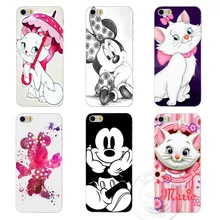Marie aristocats moda Mickey & Minnie Caso de telefone para Apple iPhone 6 6 s 5 5S SE 5c 4 4S 6 plus tampa de plástico rígido coque