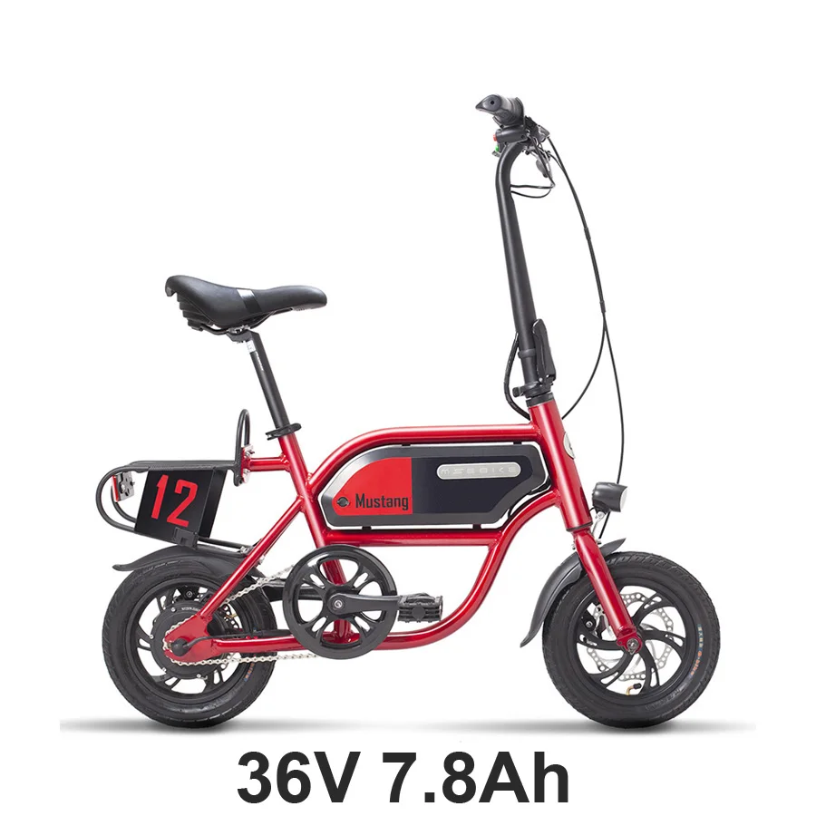 12 ''Портативный Электрический велосипед складной велосипед 250 Вт Мотор 36В 7.8Ah/13Ah литий Батарея Алюминий рама из сплава - Цвет: Red 7.8Ah
