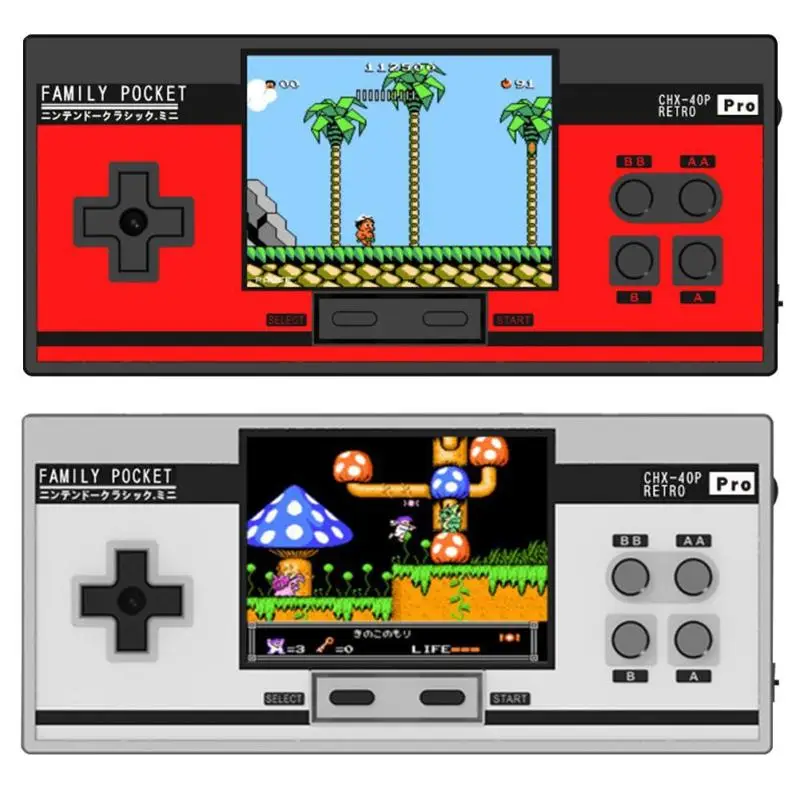 

8 Bit Family Pocket PRO Handheld Game Console 3 inch HD Childhood Handheld Game Player Build-in 348 Retro Games Video Console